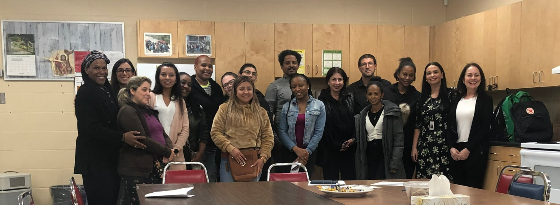 Ida Li Preti with parent council members at a local school meeting