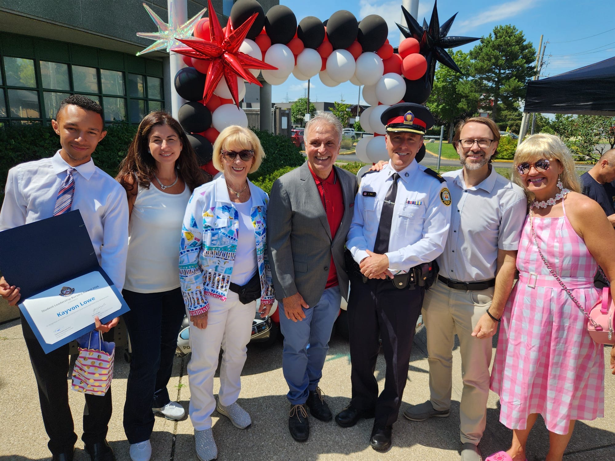 Ida Li Preti with community partners at a student bursary presentation